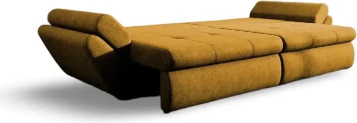 Canapea extensibilă dumonde cu ladă de depozitare si sezut confortabil din spuma high-density, Loana Enjoy Mango 300x100 cm