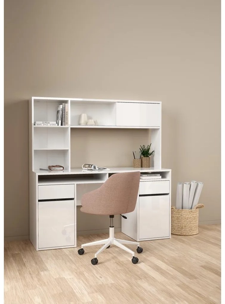 Birou Felix LUX, alb lucios