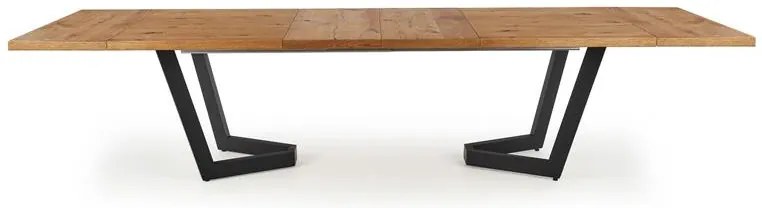 Masa extensibila Massive stejar deschis/negru L160-250 cm