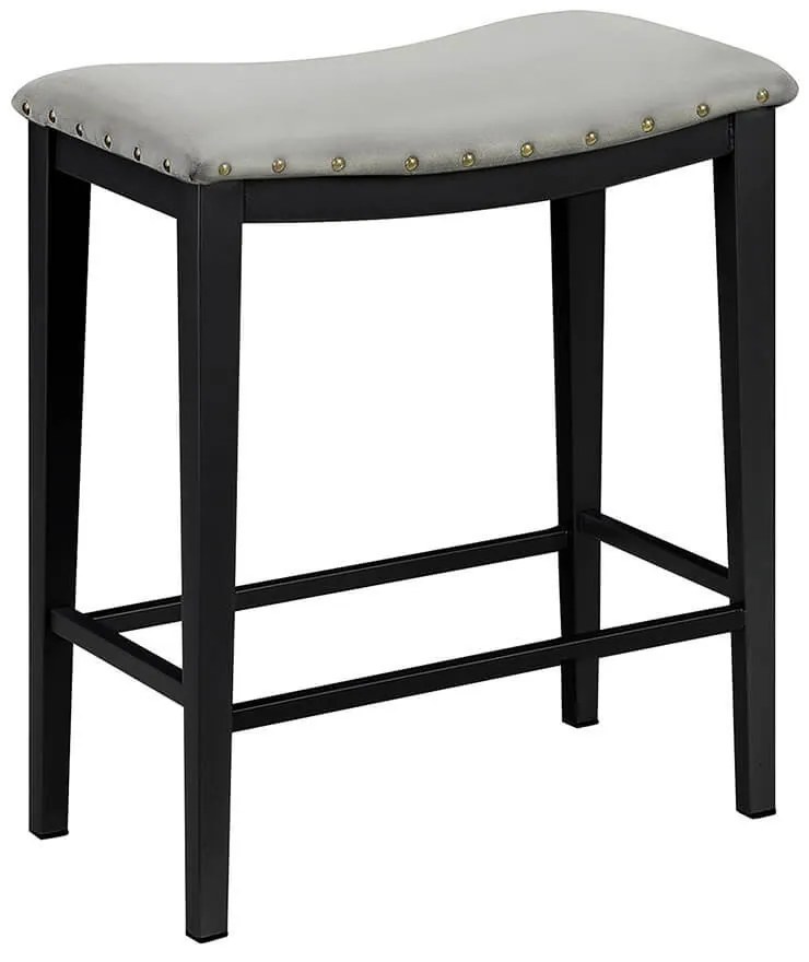 Scaune de bar tapitate 2 buc, gri