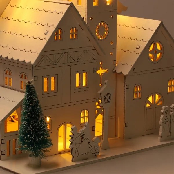 Brilagi - Decorațiune LED de Crăciun, bisericuță, LED/2xAA