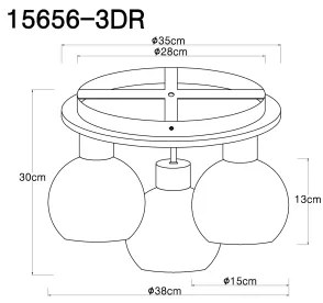 Lustră aplicată MOITAS 3xE27/40W/230V Globo 15656-3DR