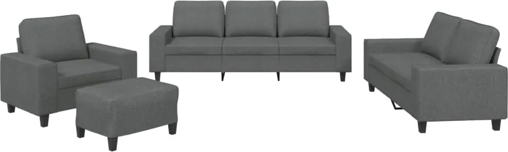 vidaXL Set de canapele, 4 piese, gri închis, material textil