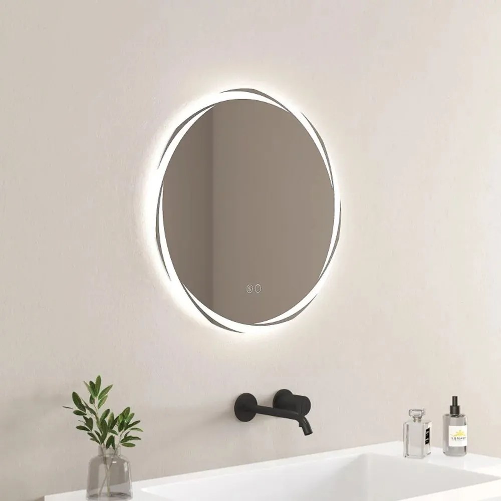 Oglinda cu iluminare si dezaburire Inter Ceramic Elene rotunda 60 cm