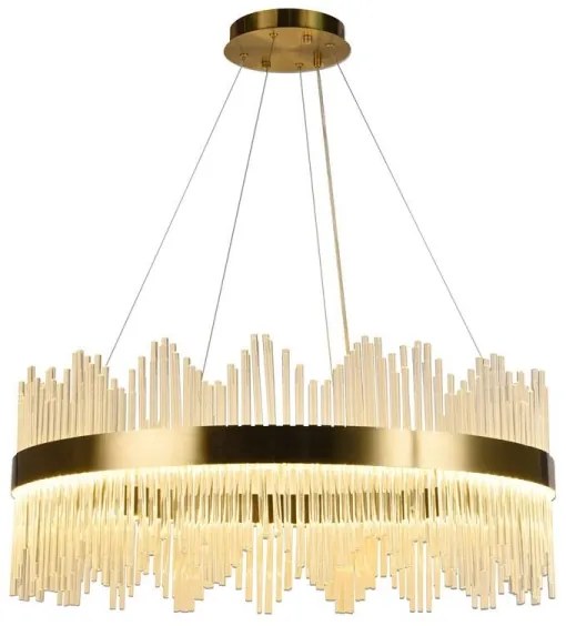 Lustră LED dimabilă pe cablu LED/110W/230V 3000-6500K auriu + telecomandă