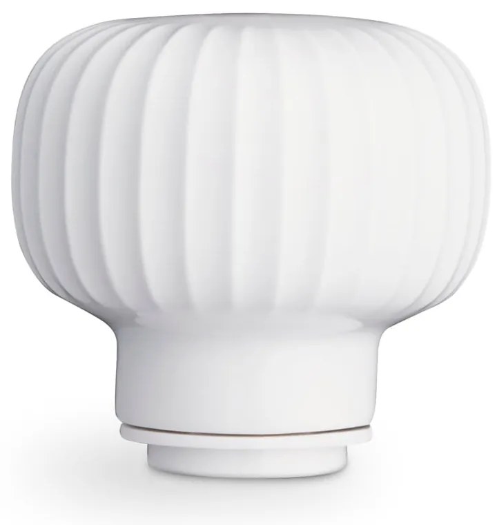 Râșniță de condimente din lemn de stejar cu detalii din porțelan alb Kähler Design Hammershoi, înălțime 13 cm