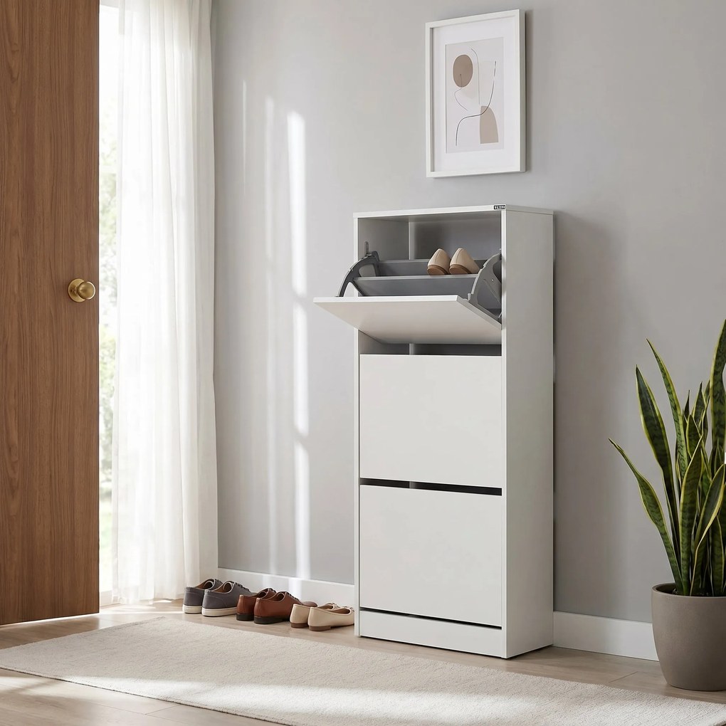 Pantofar Adore Compact Plus, 12 Perechi, 3 Compartimente, 51 x 119 x 26 cm