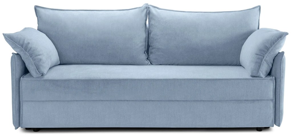 Canapea Extensibilă 3 locuri RIVA, cu ladă depozitare, 206x90x88 cm, Aston-Albastru-Deschis