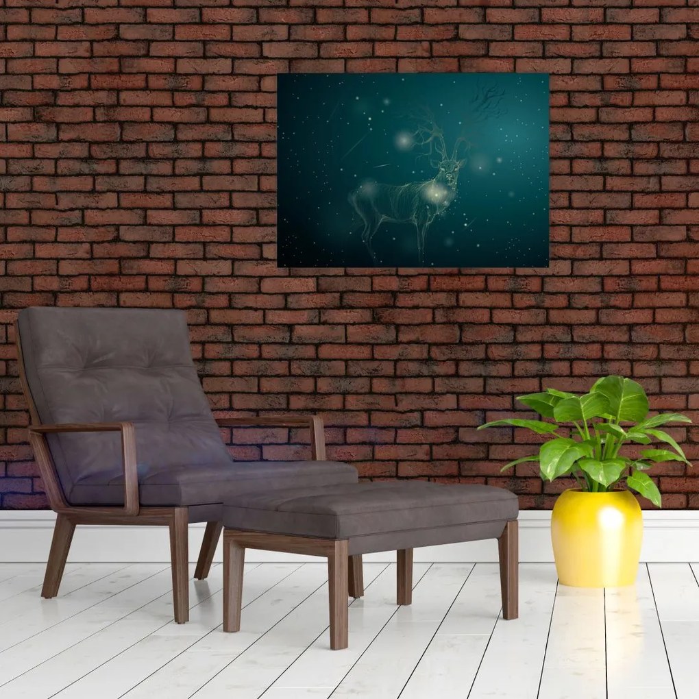 Tablou - Cerb magic noaptea (70x50 cm)
