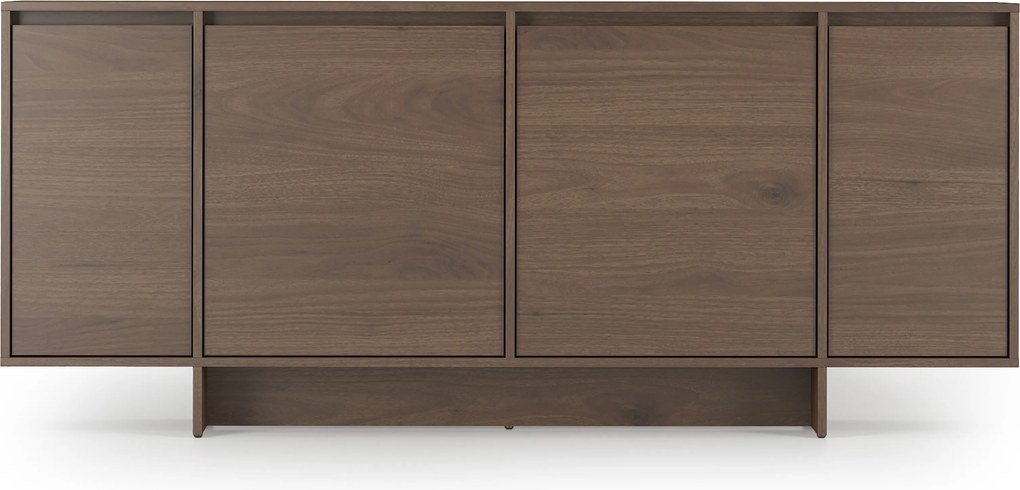Comodă cu patru uși Zolia 180 cm pe plintă - nuc elegant