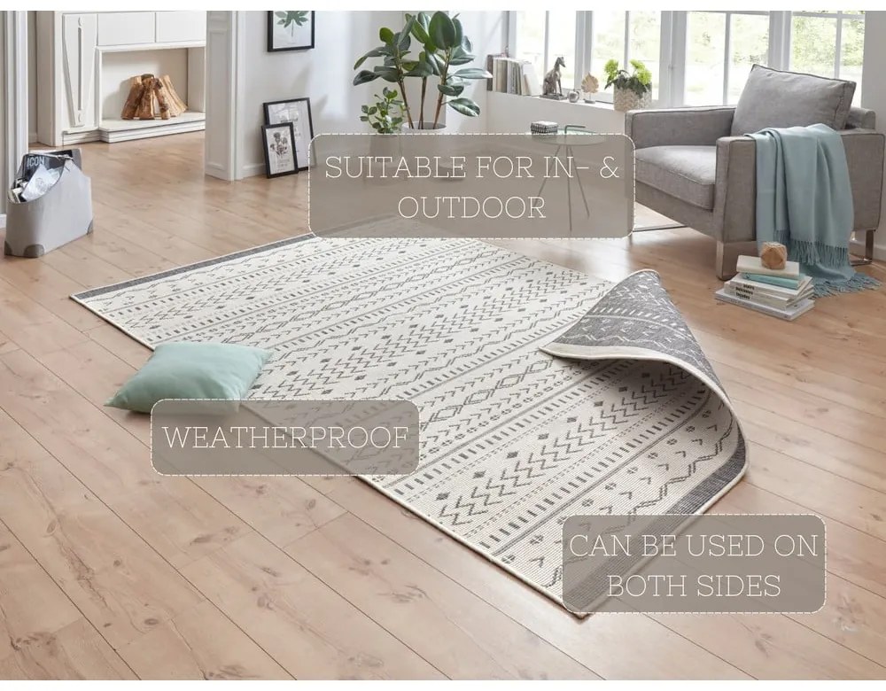 Covor adecvat pentru exterior NORTHRUGS Twin Supreme Mismo, 150 x 80 cm, gri-crem