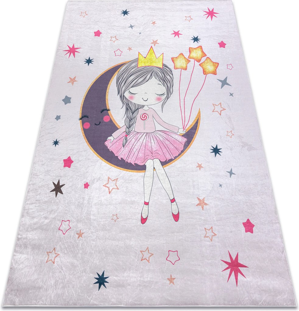 BAMBINO 48060 covor lavabil Prințesă, stele pentru copii anti-alunecare - roz - SECUNDAR-COTATI PRODUSUL