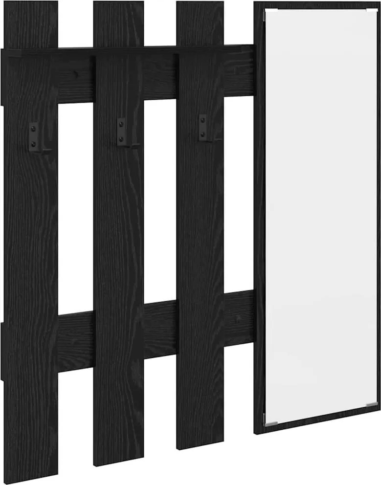 vidaXL Răcător de paltoane montat pe perete Pe perete Stejar Negru