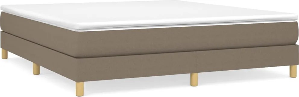 vidaXL Pat box spring cu saltea, gri taupe, 160x200 cm material textil