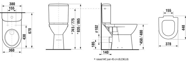 JIKA H8236160000001 - Vas WC DEEP ceramică/albă