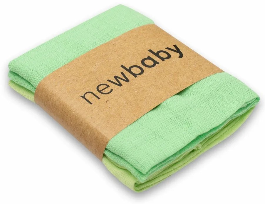Scutece de bumbac New Baby verde deschis șiînchis, 70 x 80 cm, set de 2 buc.