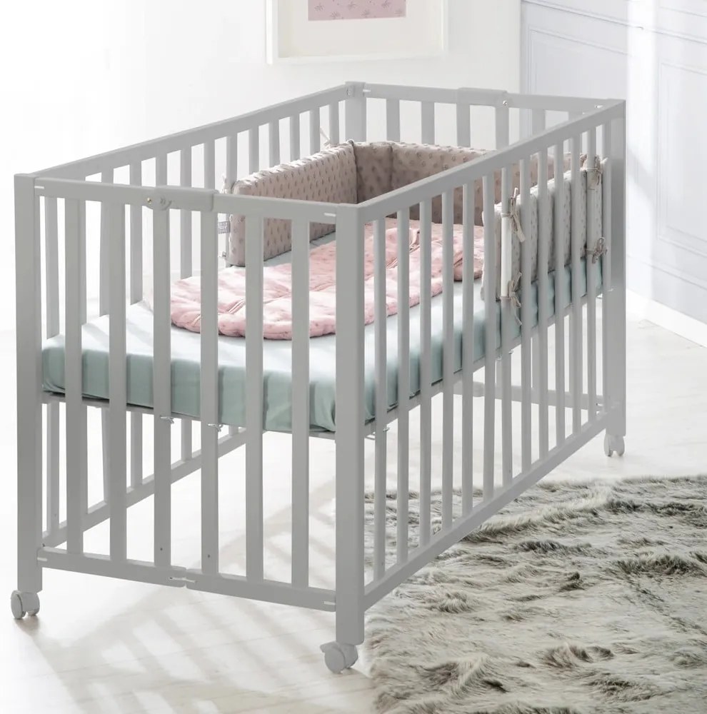 Pătuț pliabil gri cu roți 60x120 cm Fold up – Roba