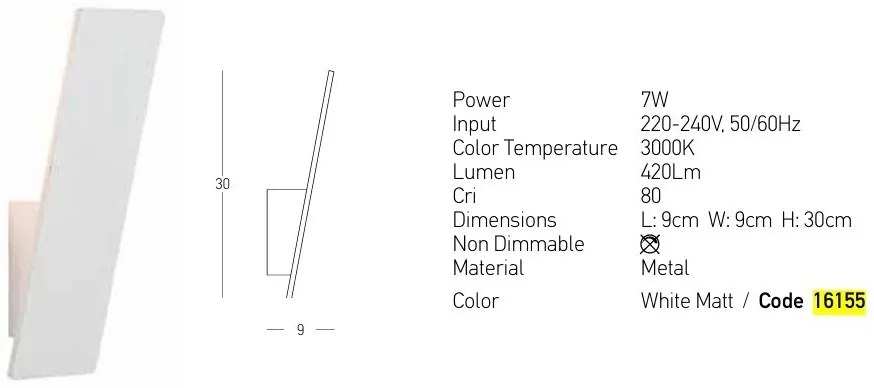 Aplica de perete cu lumina ambientala SCONCE LED 7W