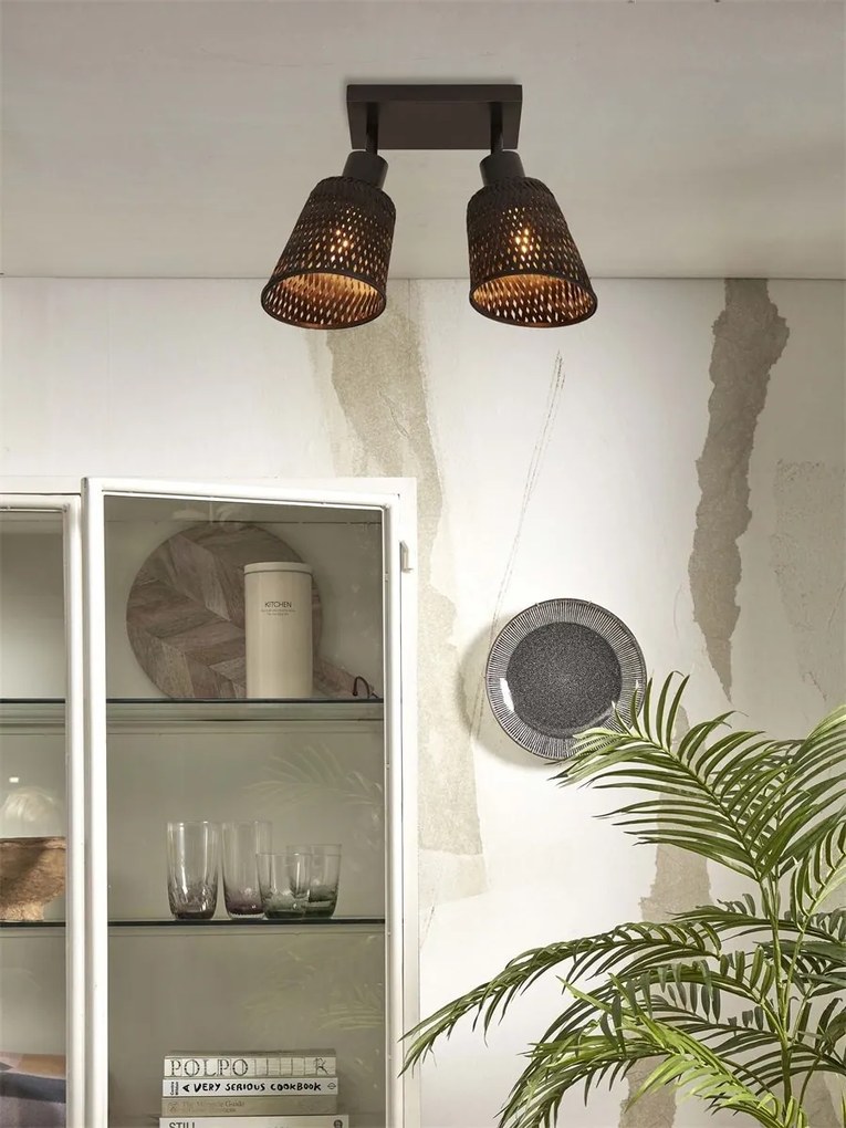 Plafoniera eco din bambus Java 2-Shade bl/15x17, bl