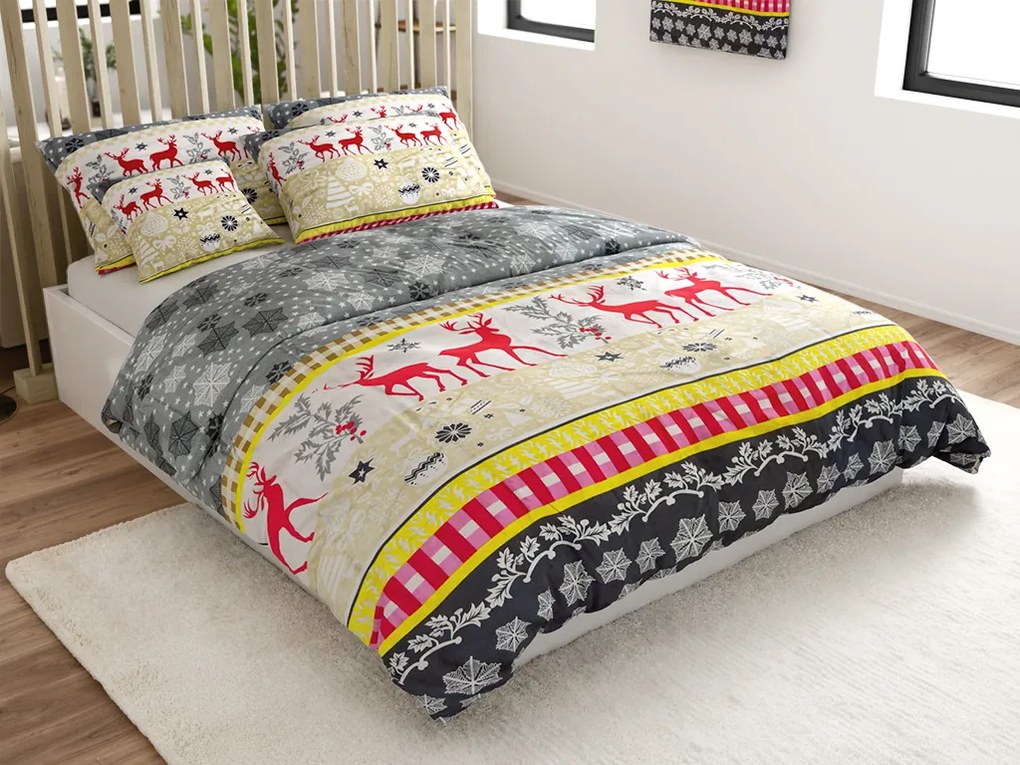 Lenjerie de pat din flanel CHRISTMAS TIME colorata Dimensiune lenjerie de pat: 70 x 90 cm | 140 x 200 cm