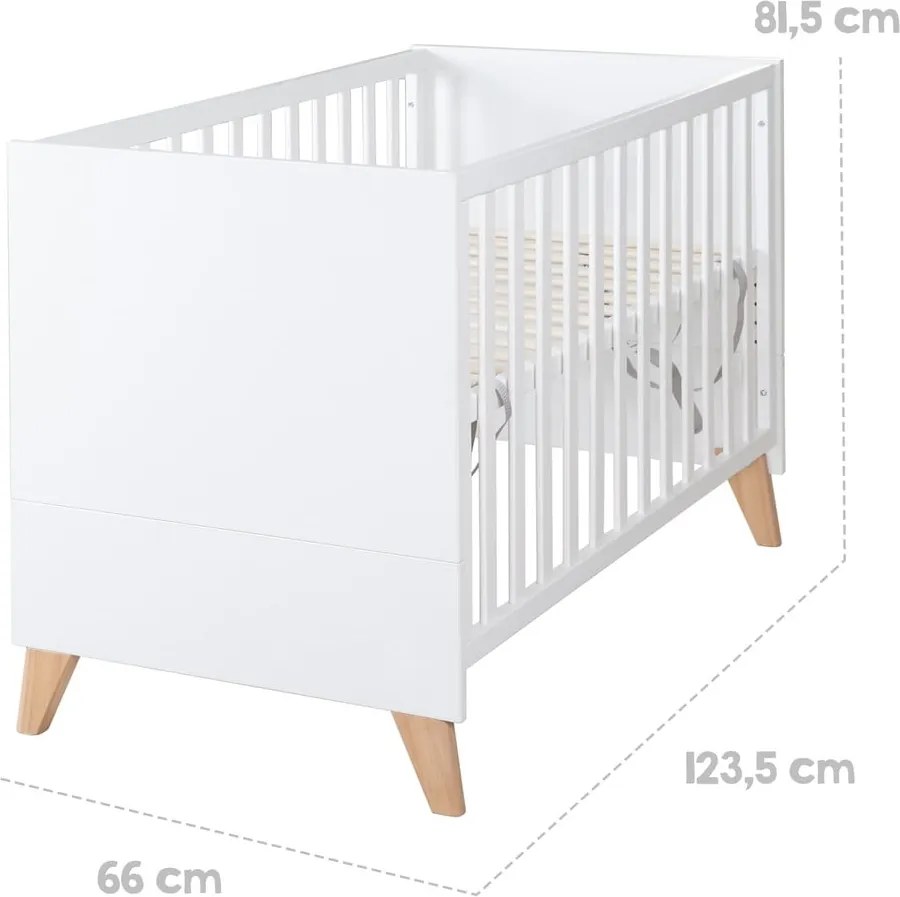 Pătuț alb 60x120 cm Léon – Roba