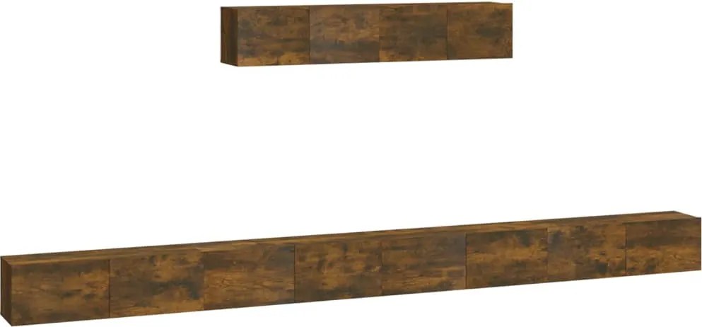 vidaXL Set dulapuri TV, 6 piese, stejar fumuriu, lemn prelucrat