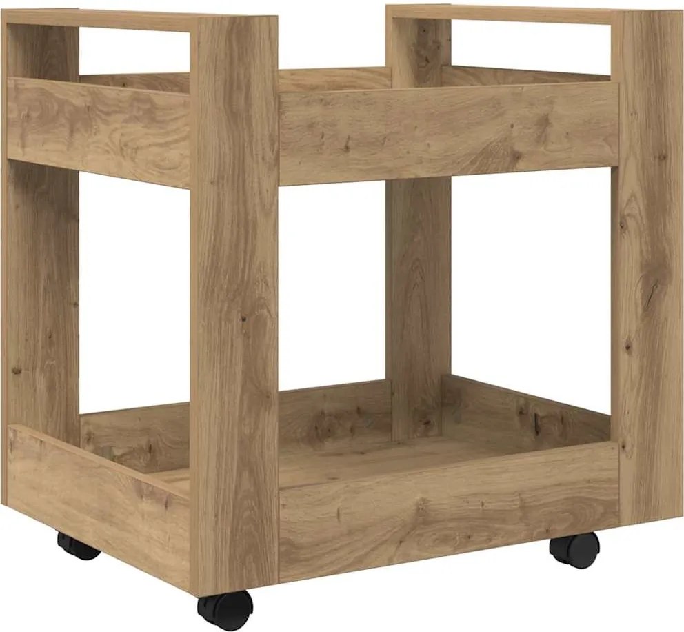 vidaXL Cărucior Birou Stejar Artizanal 60 x 45 x 60 cm Lemn compozit