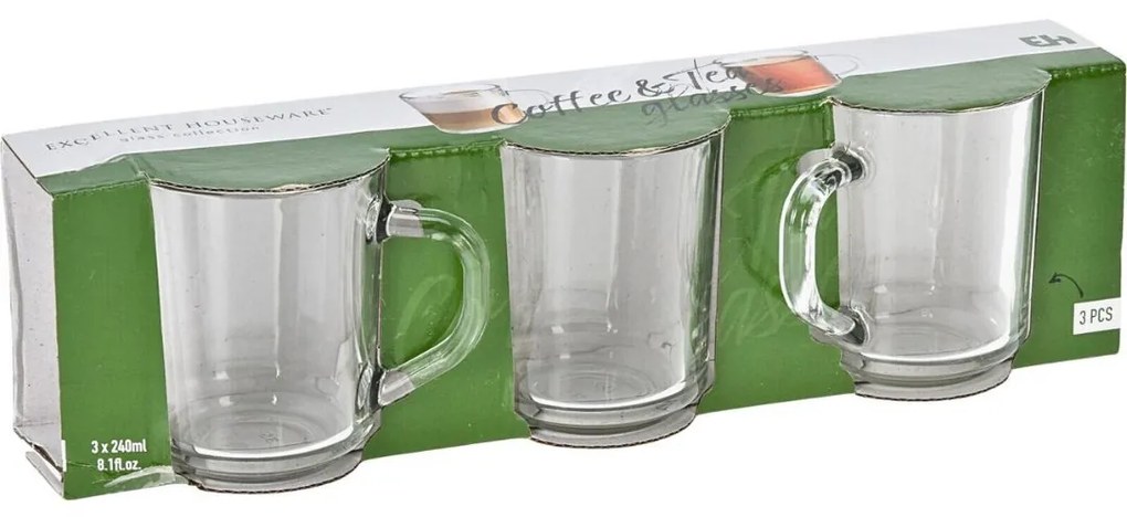 Set 3 căni pentru cafea 240 ml