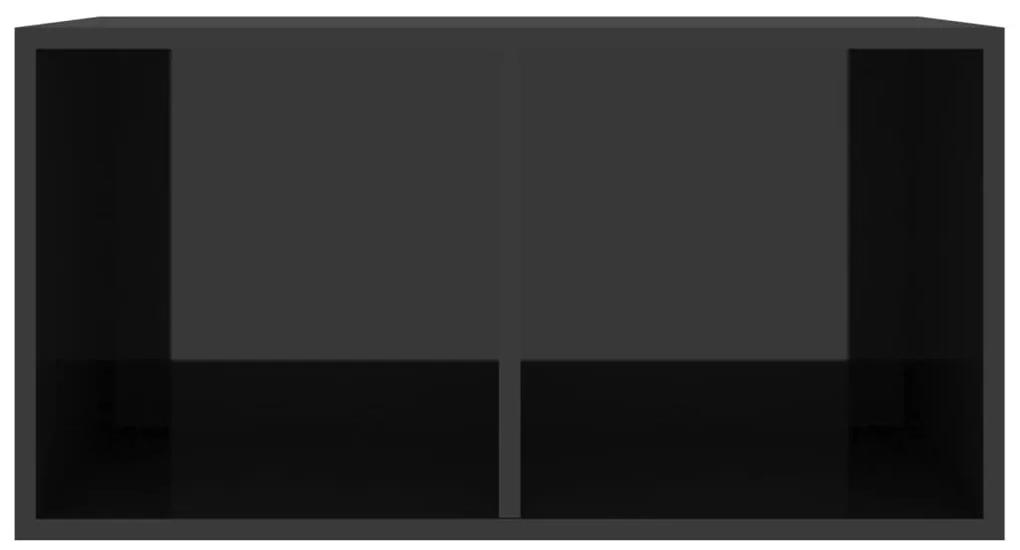Cutie de depozitare viniluri negru extralucios 71x34x36 cm lemn 1, negru foarte lucios
