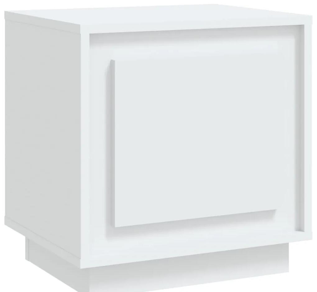 819836 vidaXL Noptieră, alb, 44x35x45 cm, lemn prelucrat