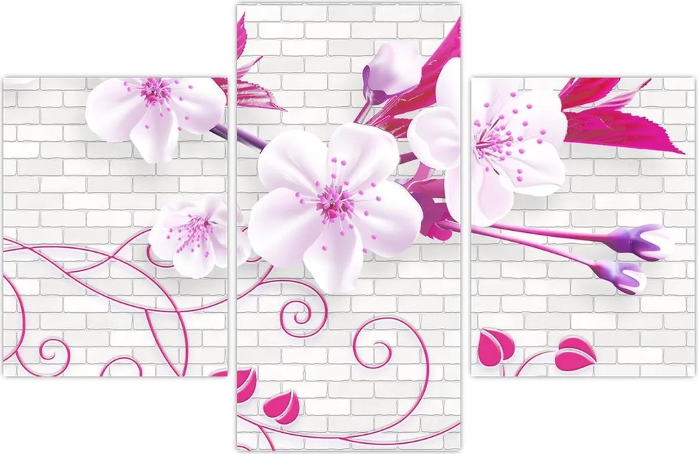 Tablou cu creangă înflorită (90x60 cm)