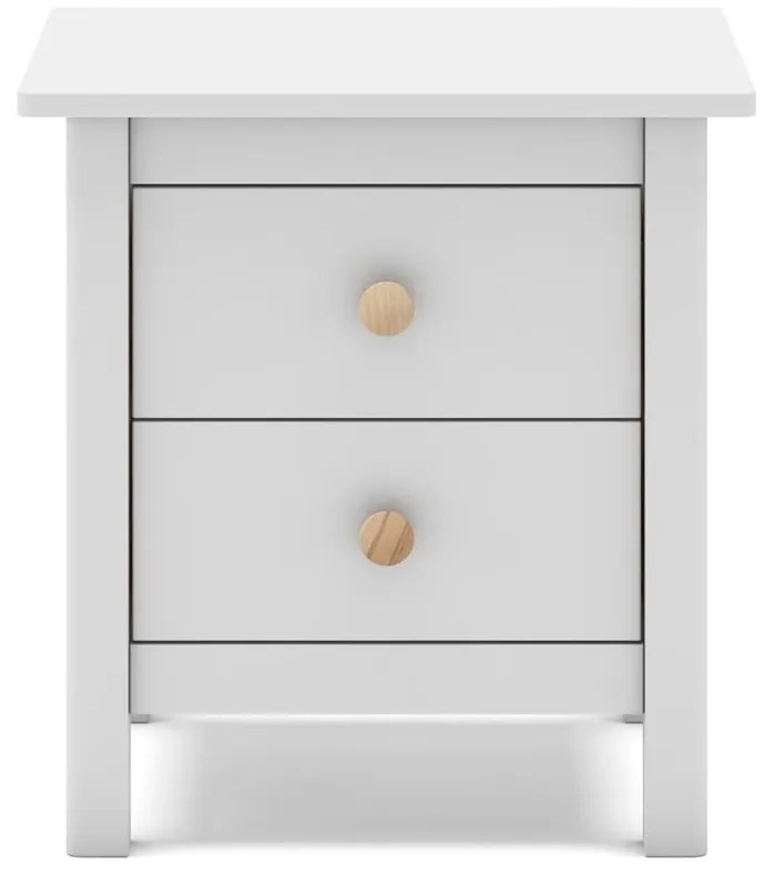 Noptieră de copii albă din lemn masiv de pin Max – Marckeric