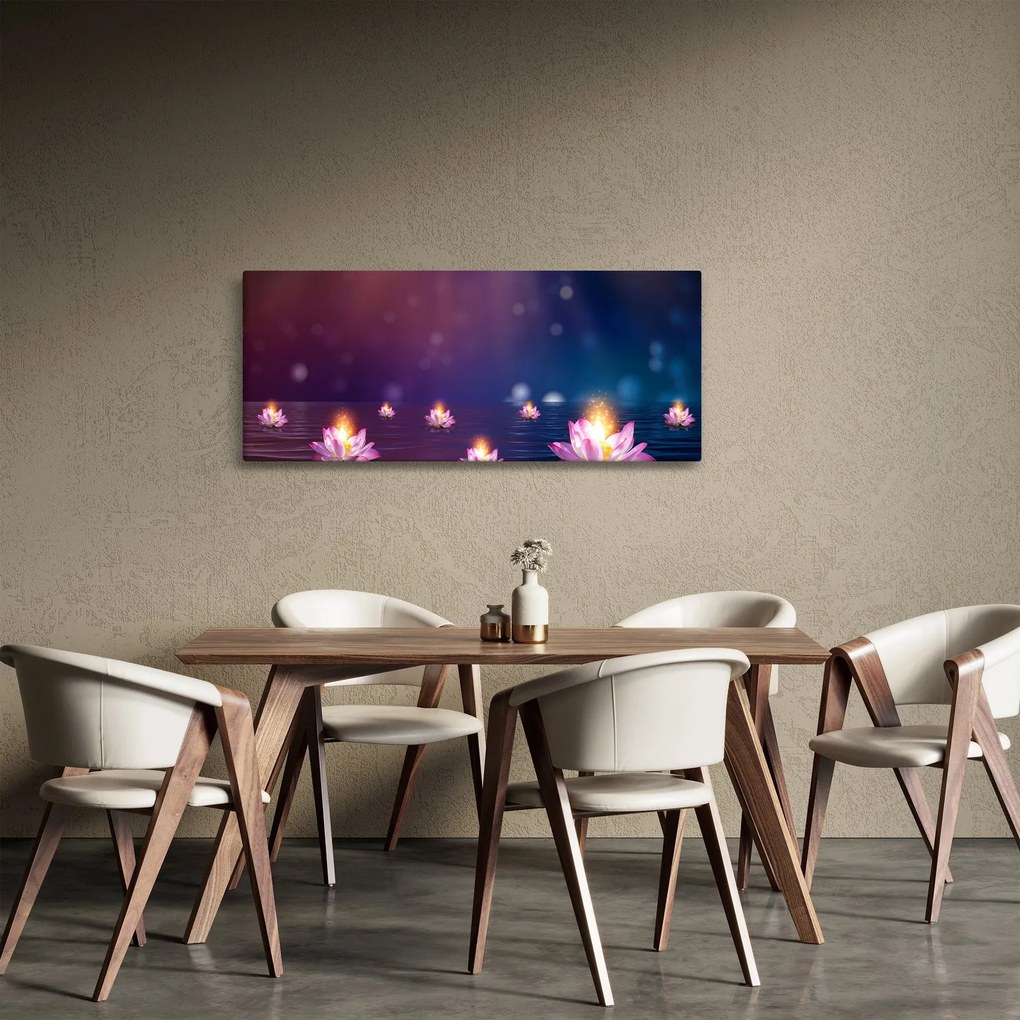 Tablou - Nuferi magici (120x50 cm)