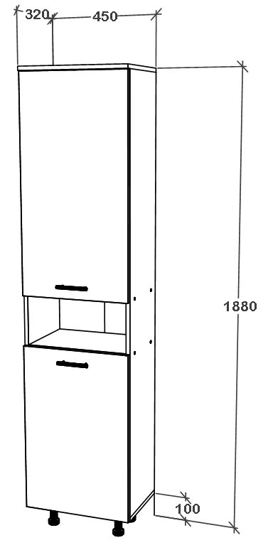 Dulap haaus Dax, cos rufe, Alb, 45 x 32 x 188 cm