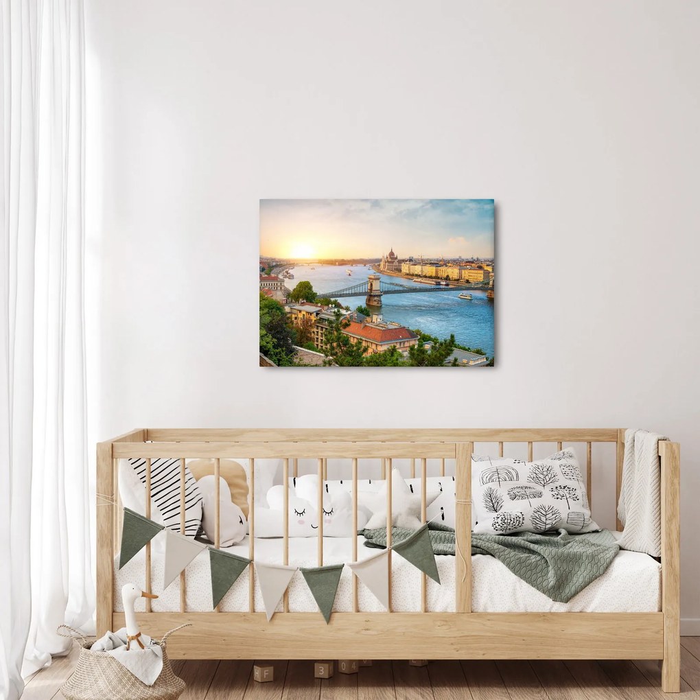 Tablou cu orașul Budapesta și râu (70x50 cm)