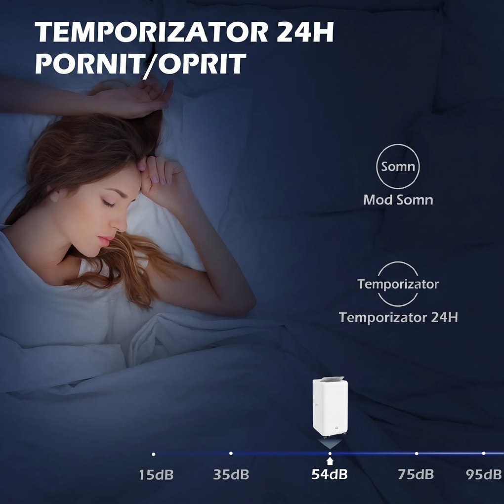 HOMCOM Aparat portabil de aer condiţionat, dezumidificator, ventilator | Aosom Romania