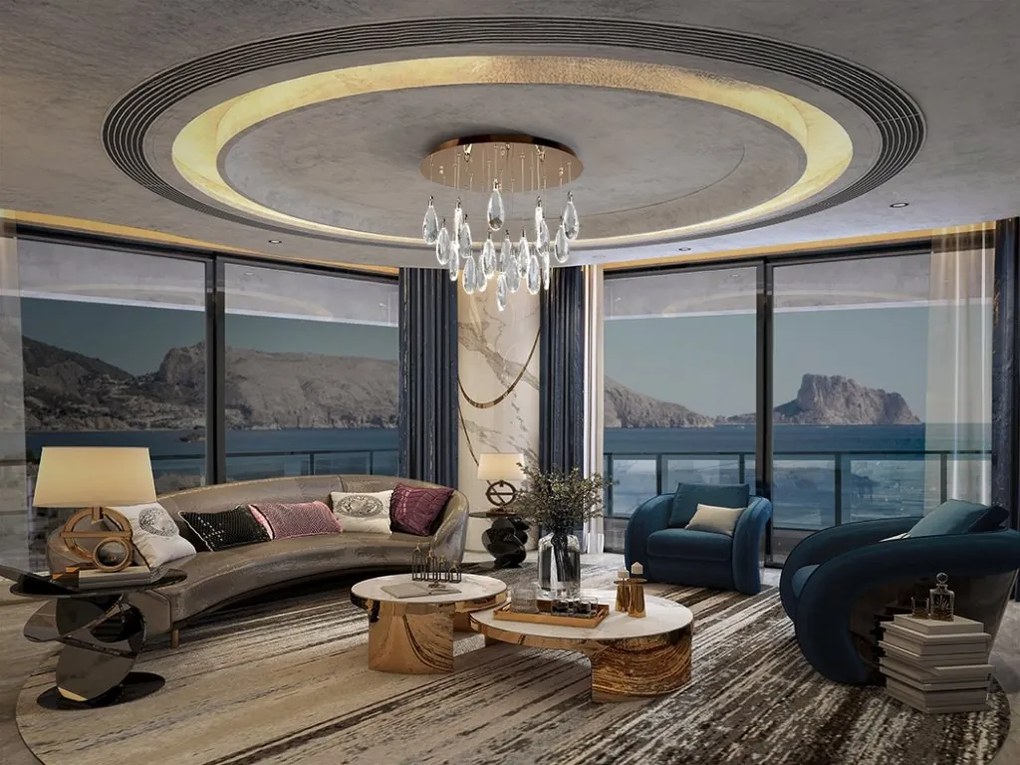 Plafoniera cu 19 pendule LED CCT cu telecomanda Lagrimas