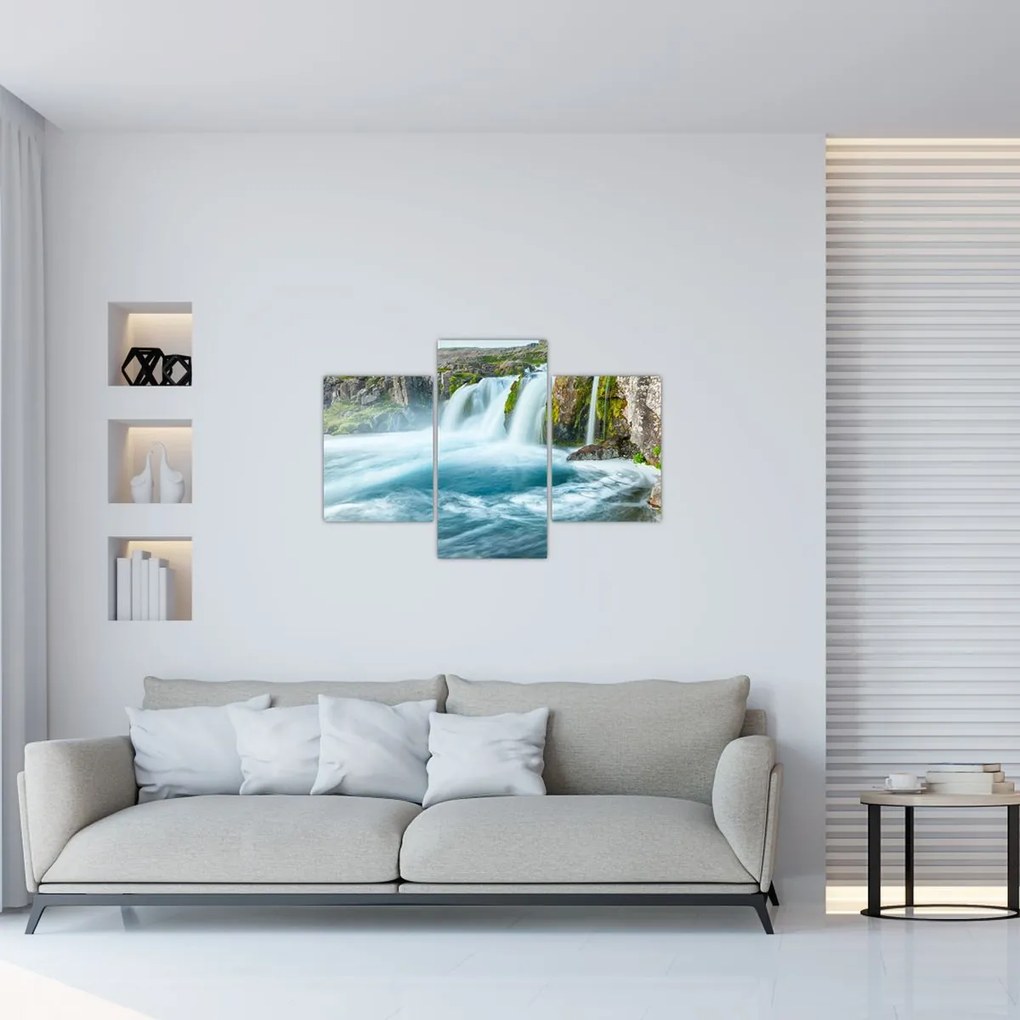 Tablou - Stânci și cascade (90x60 cm)