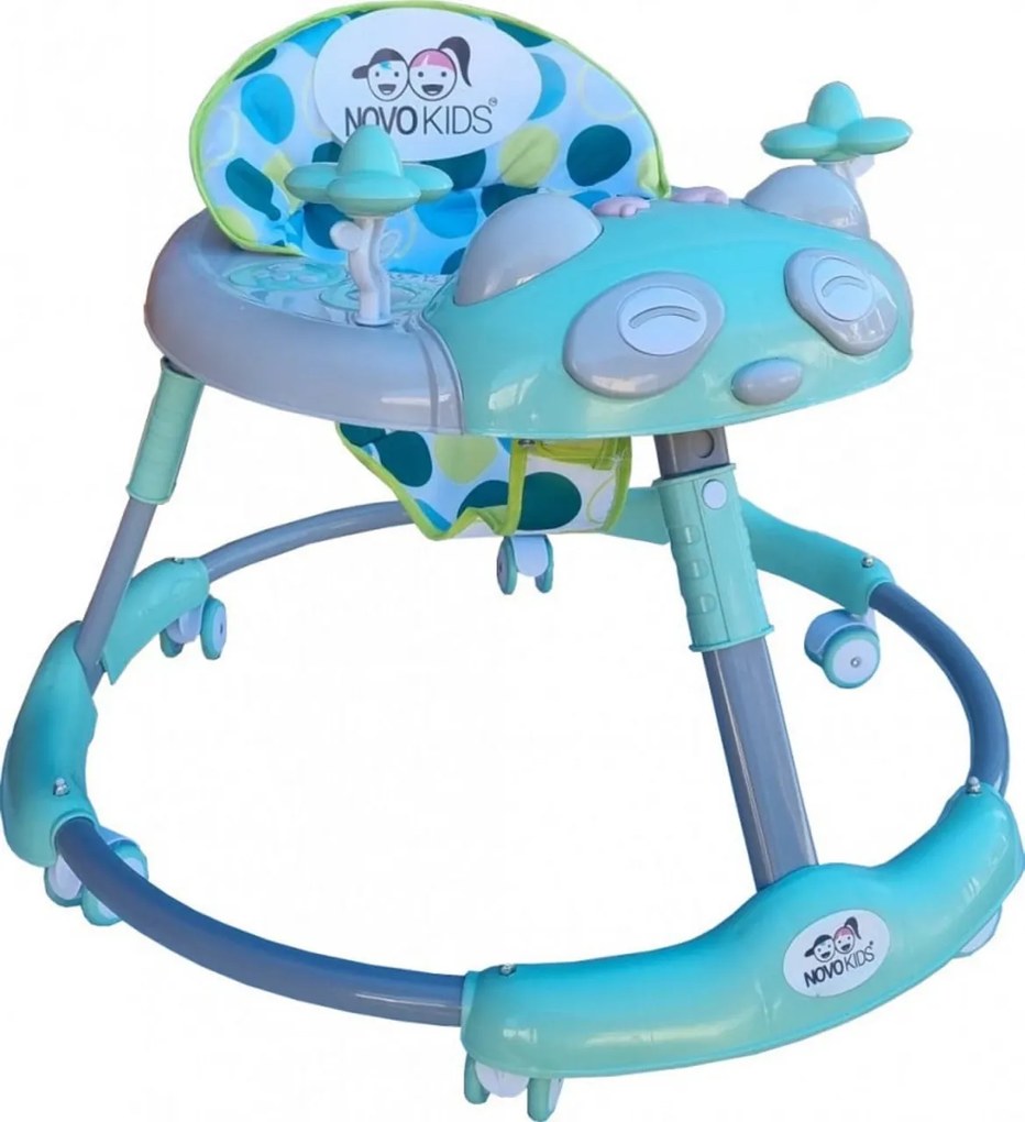 Premergator reglabil in 6 trepte de inaltime NOVOKIDS™ Baby Panda Walker, Cu melodii, Pliabil, Max 20 kg, Roti silentioase, Model Ursulet Panda,