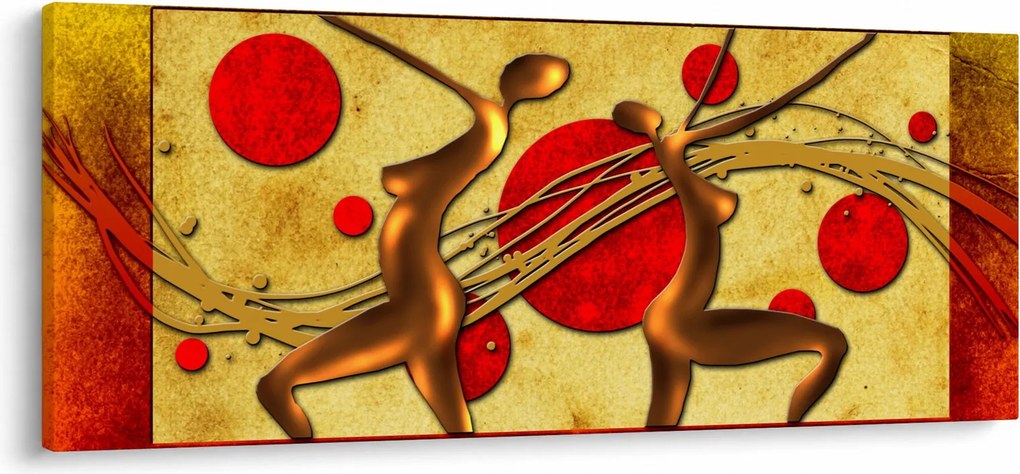 Tablou abstract cu două femei (120x50 cm)
