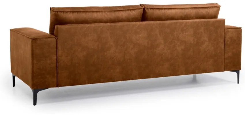Canapea maro coniac cu tapițerie din imitație de piele 224 cm Copenhagen – Scandic