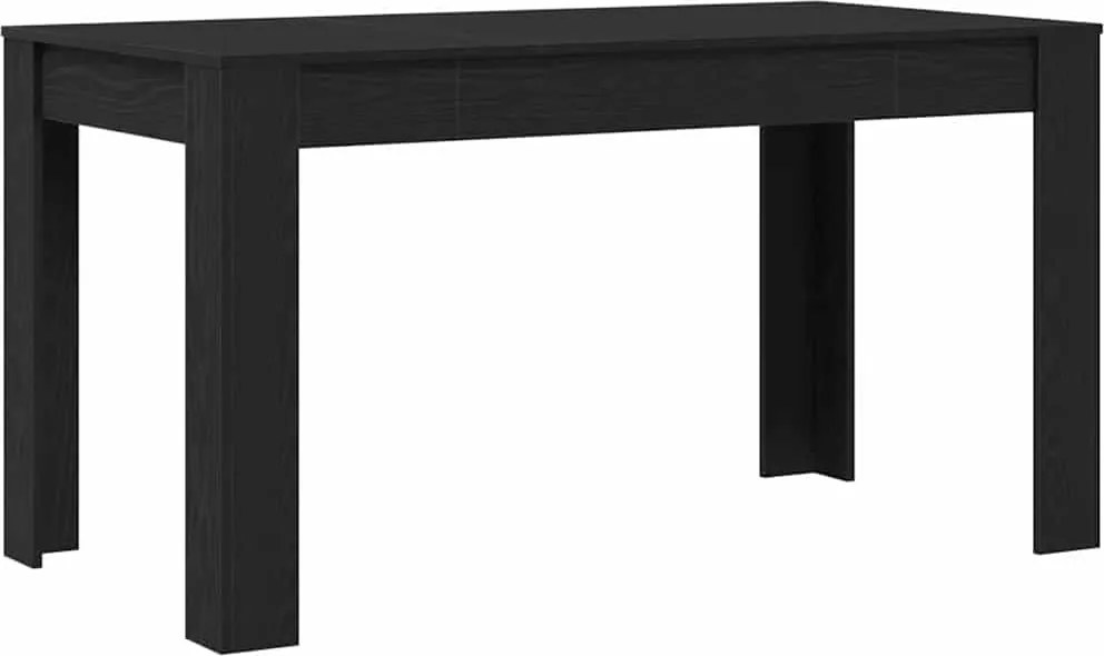 vidaXL Masă de dining Stejar Negru 140 x 74,5 x 76 cm poliratan