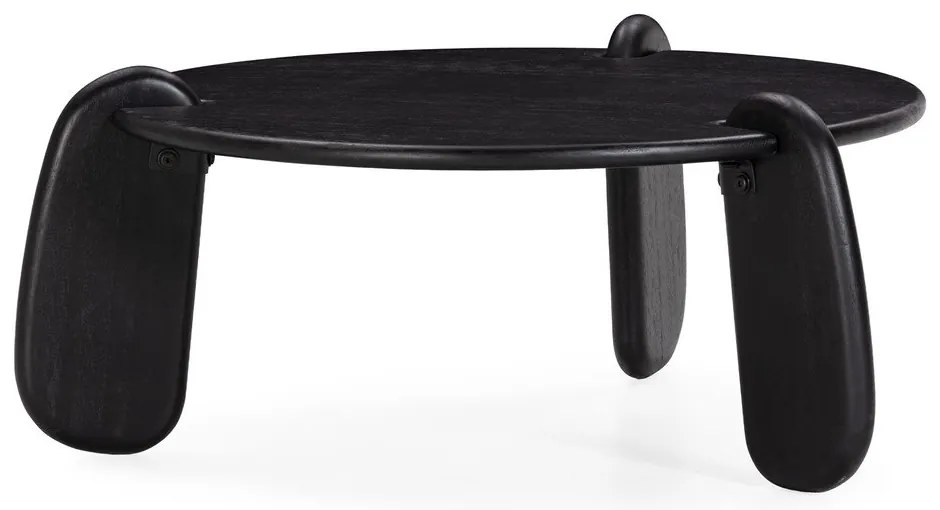 Măsuță de cafea neagră rotundă din lemn de mango ø 80 cm Tamira – MOME