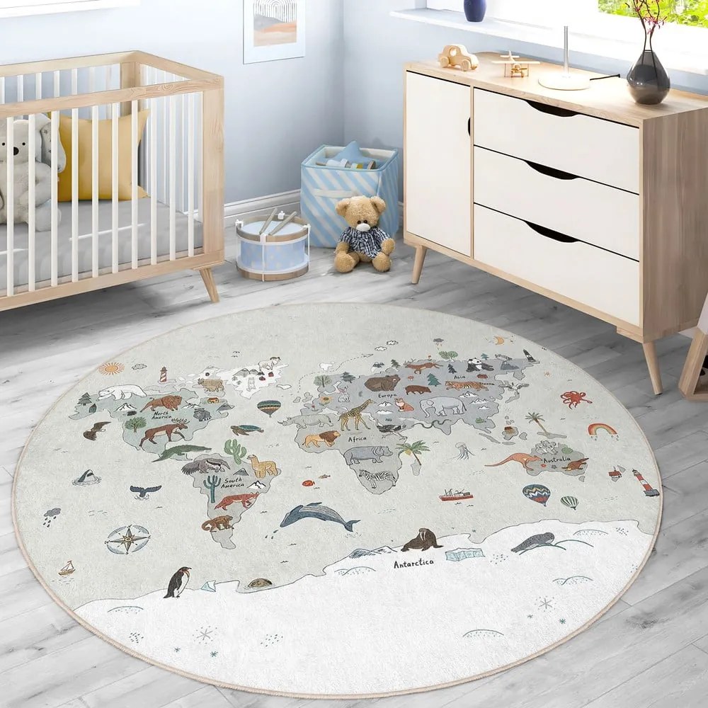 Covor de joacă pentru copii lavabil ø120 cm Big World – Mila Home