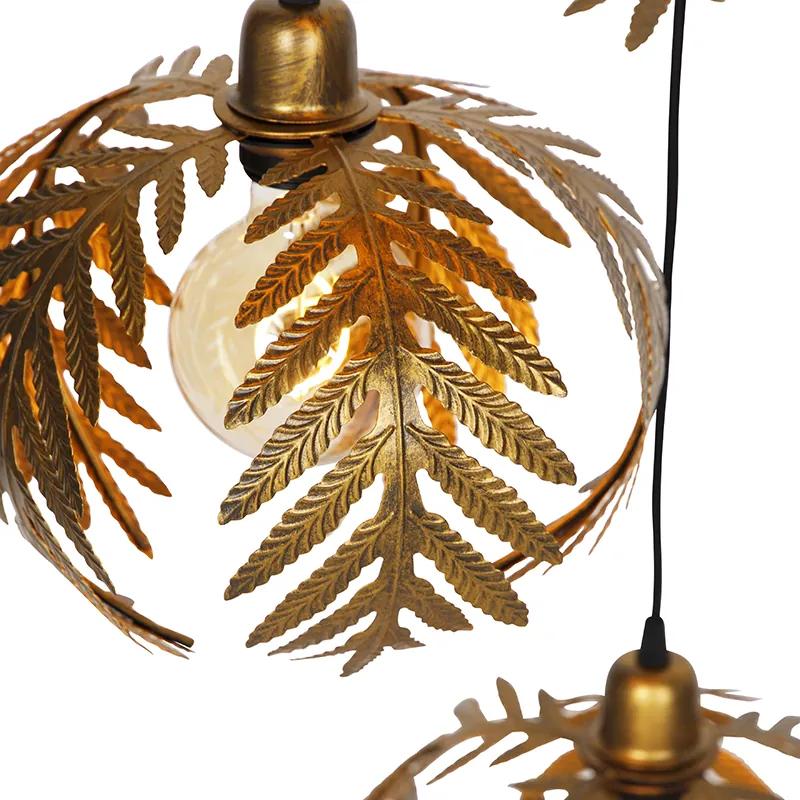 Lampă suspendată vintage din alamă cu 5 lumini - Botanica