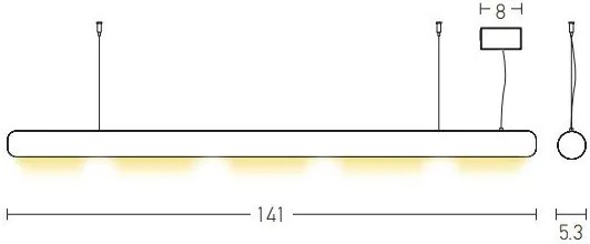 Lustra LED suspendata design liniar BRONZE-BLACK 50W