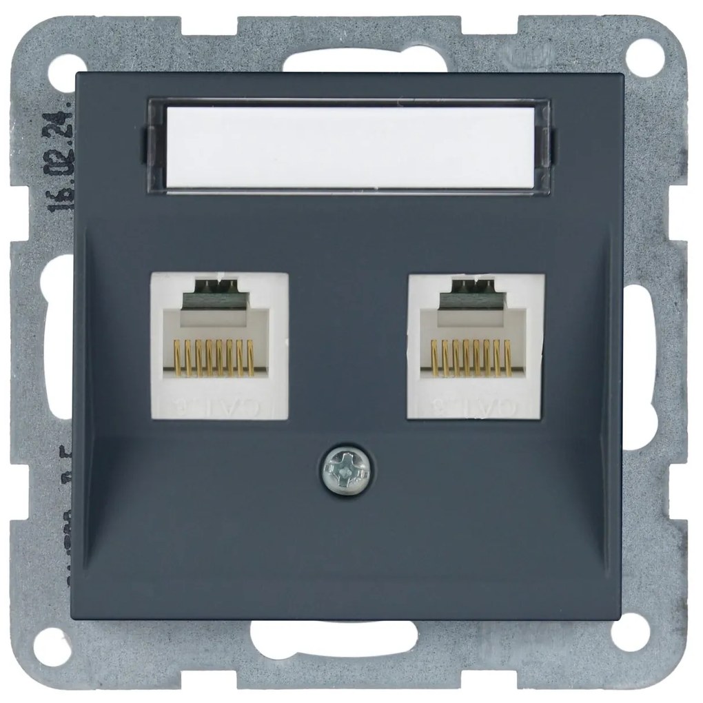 Priza dubla internet cat 6, IP20, Night, Panasonic Karre Plus 55 Soft Touch