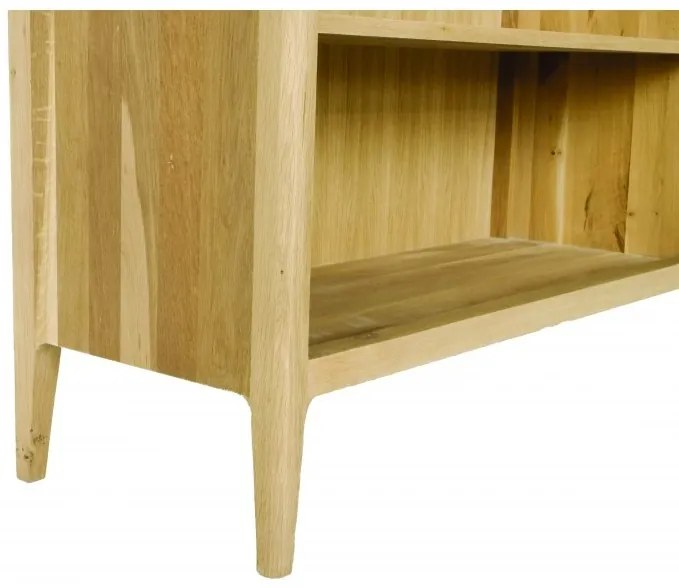 Biblioteca, natur, din lemn de stejar, L108 cm, aspect rustic, Ernest