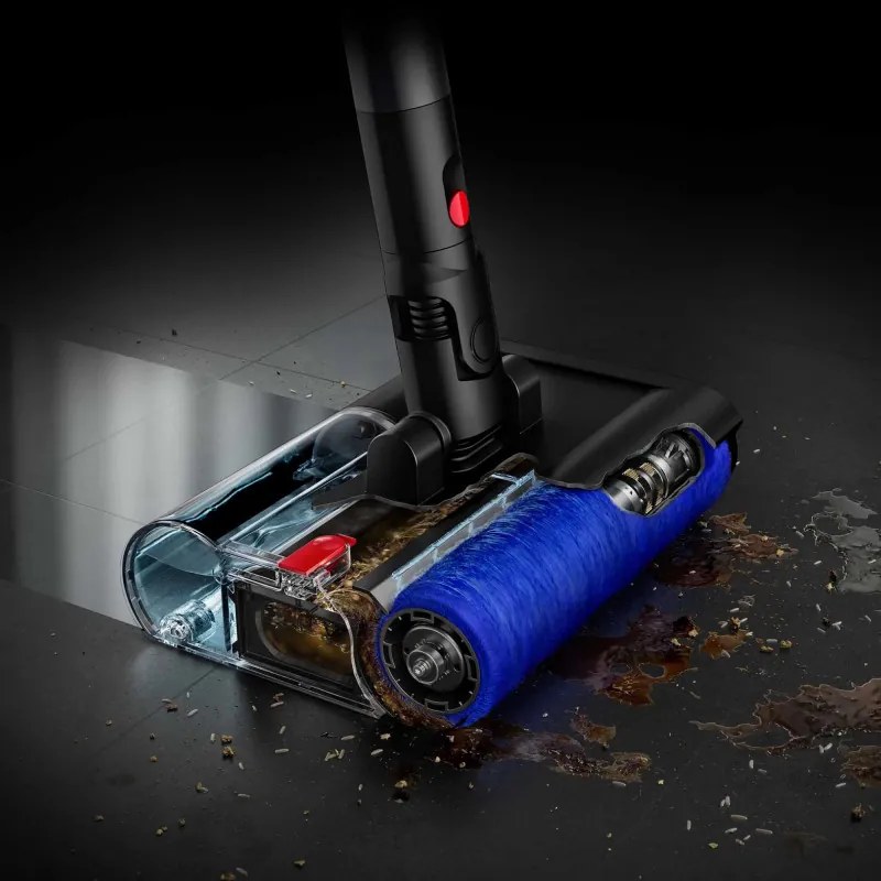 Aparat vertical pentru curatare umeda Dyson PencilWash WR04 637239-01, 300/340 ml, 30 min, 100 m², 2 moduri, Autopropulsie, Inclinare de 170°, LED, Negru/Auriu