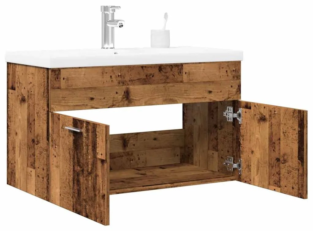 vidaXL Set mobilier de baie, 2 piese, lemn vechi, lemn prelucrat